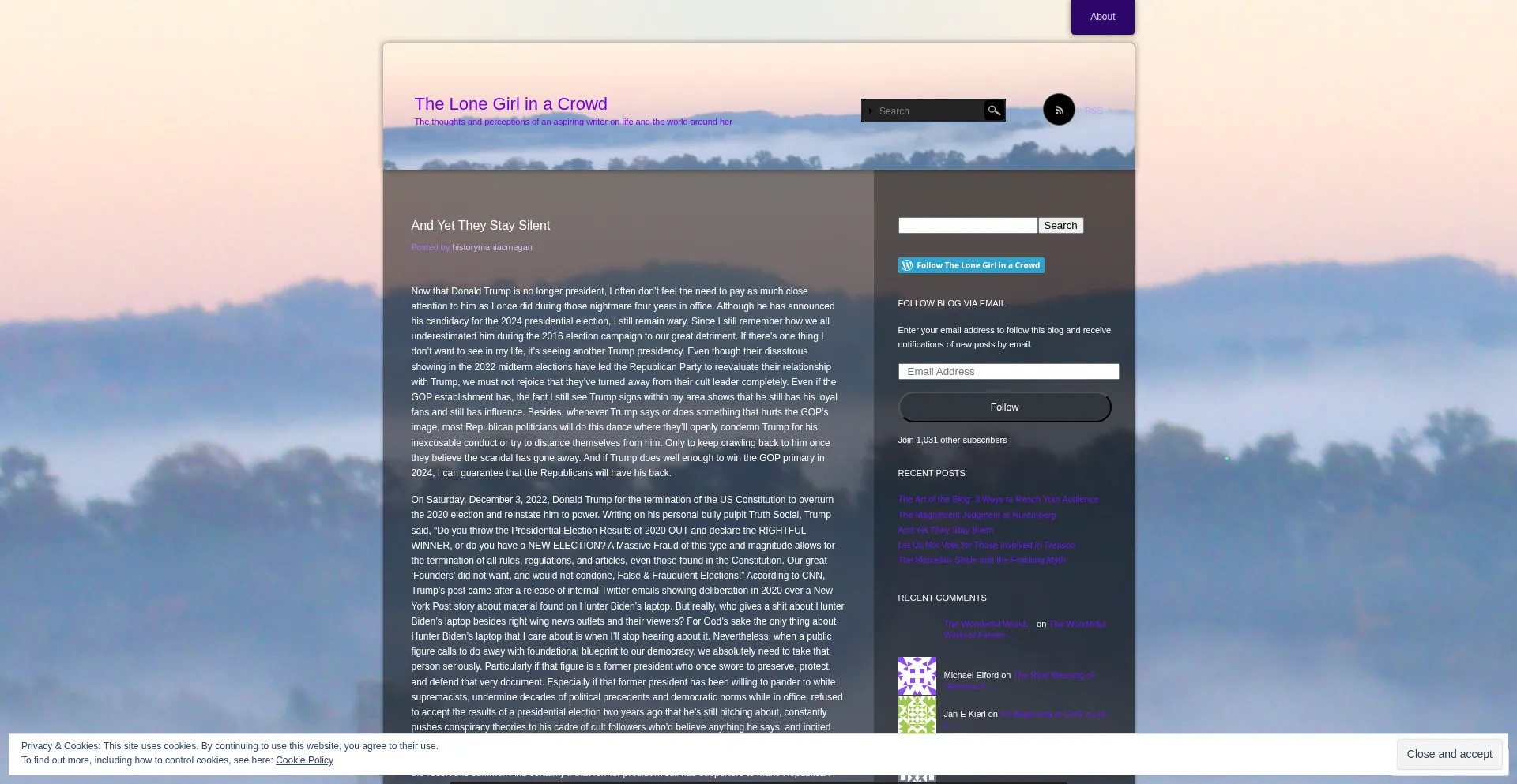 Website screenshot of Historymaniacmegan.com