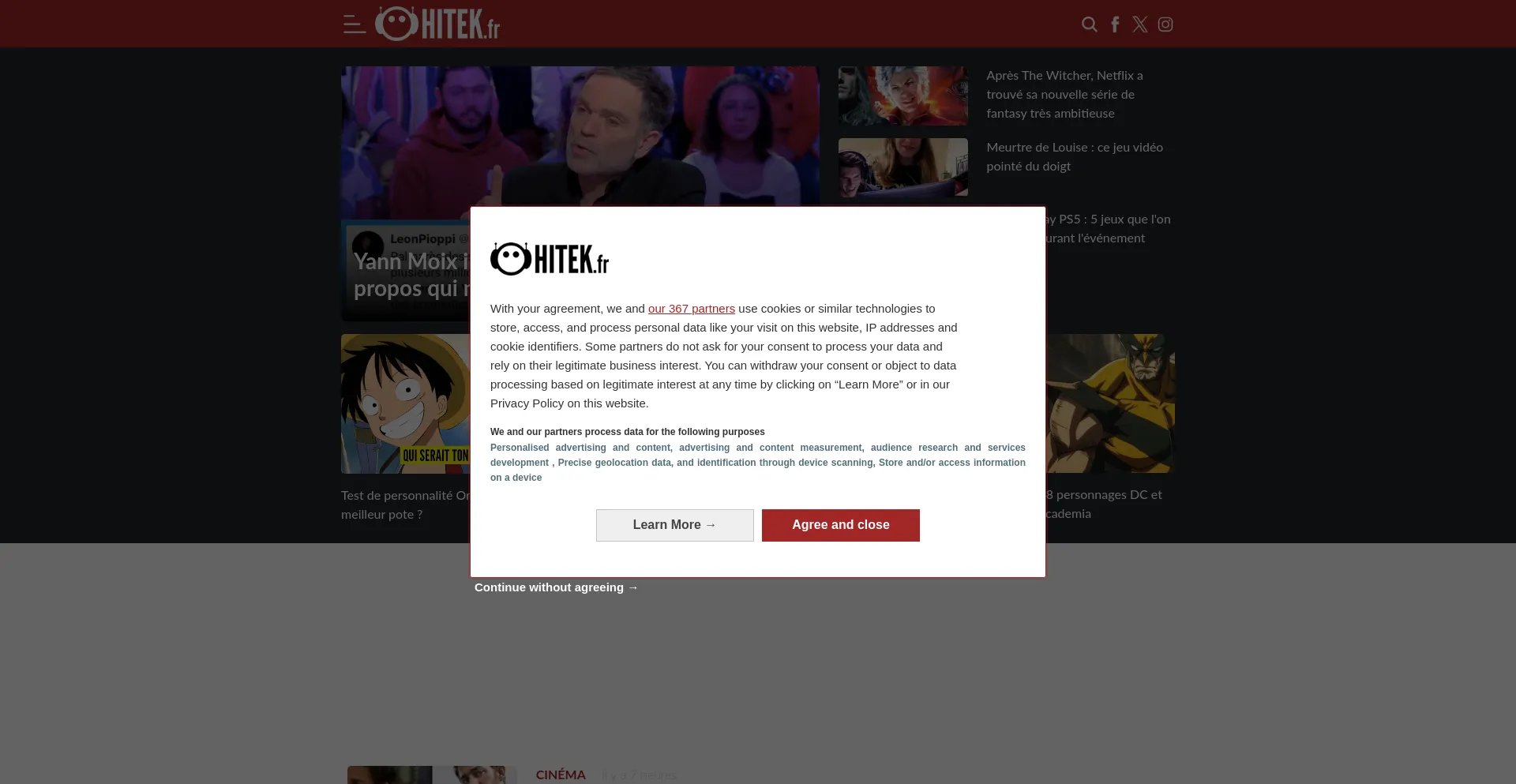 Website screenshot of Hitek.fr