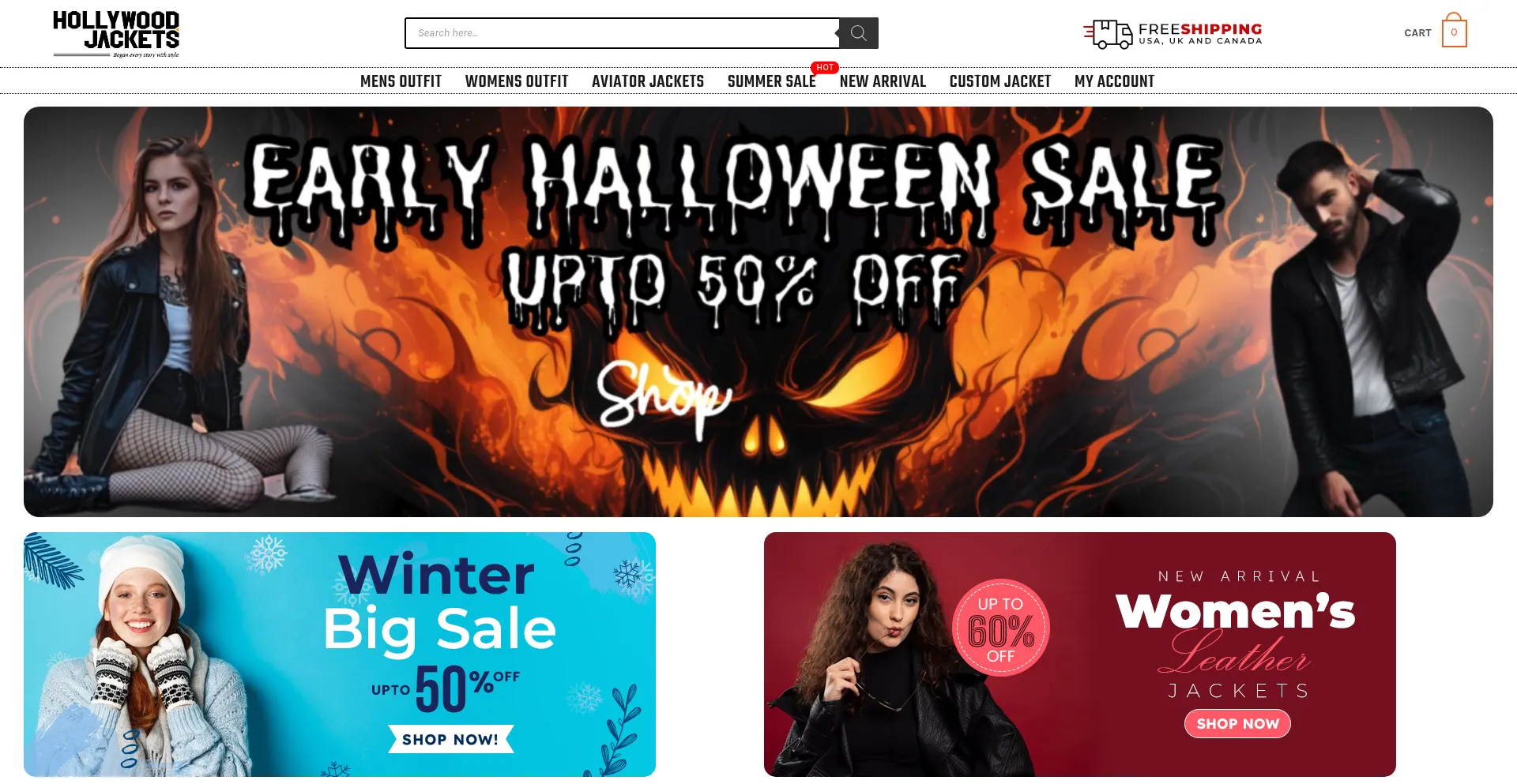Hjackets.com Screenshot