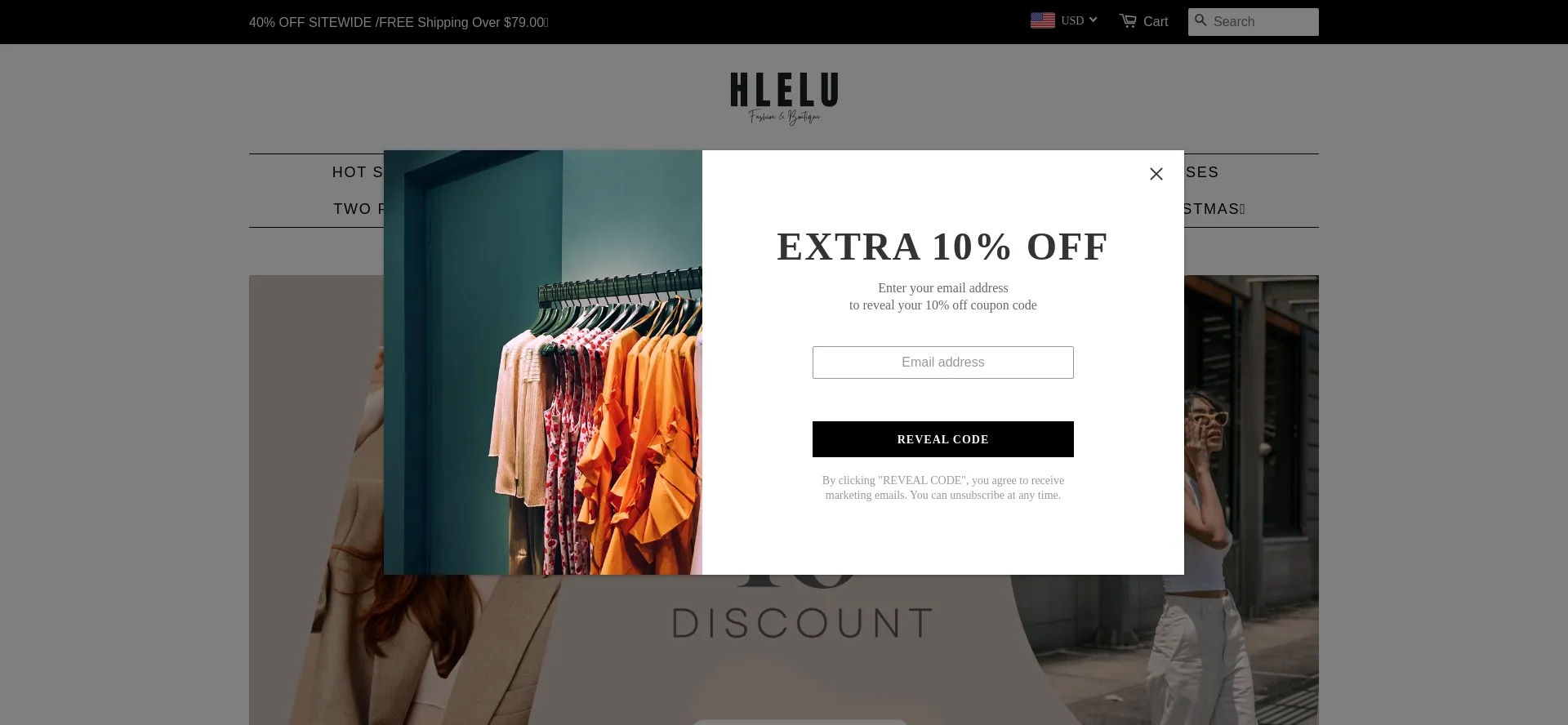 Website screenshot of Hlelu.com