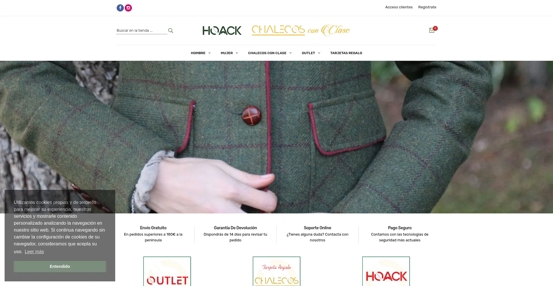 Website screenshot of Hoack.es
