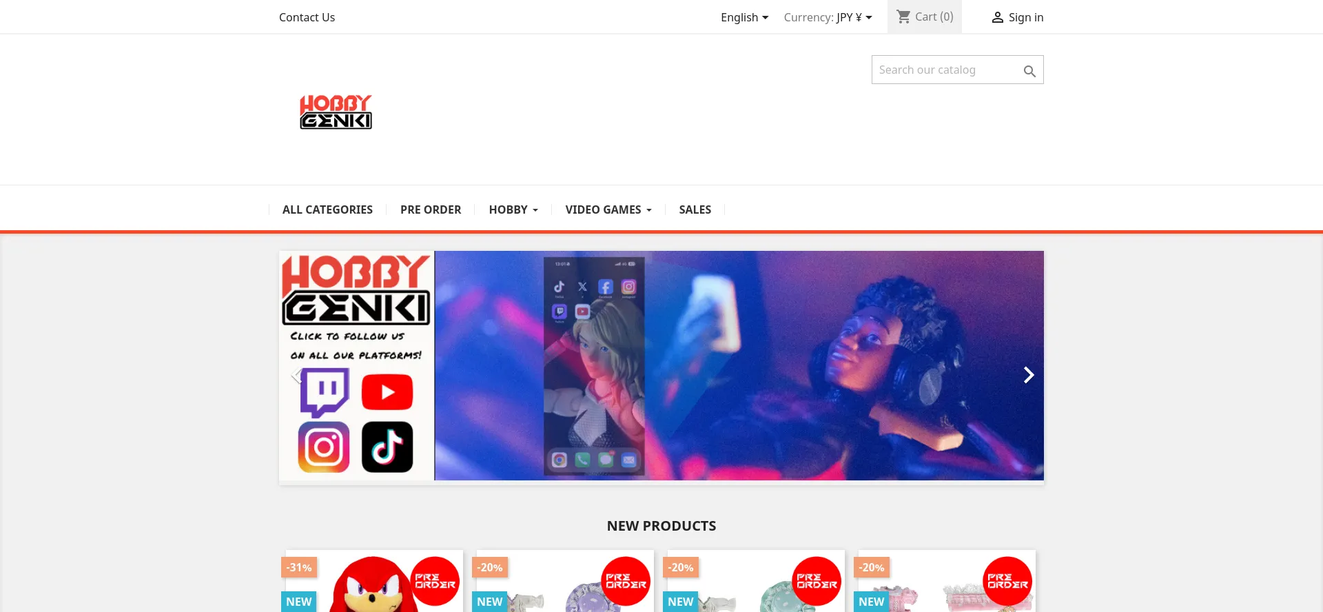 Website screenshot of Hobby-genki.com