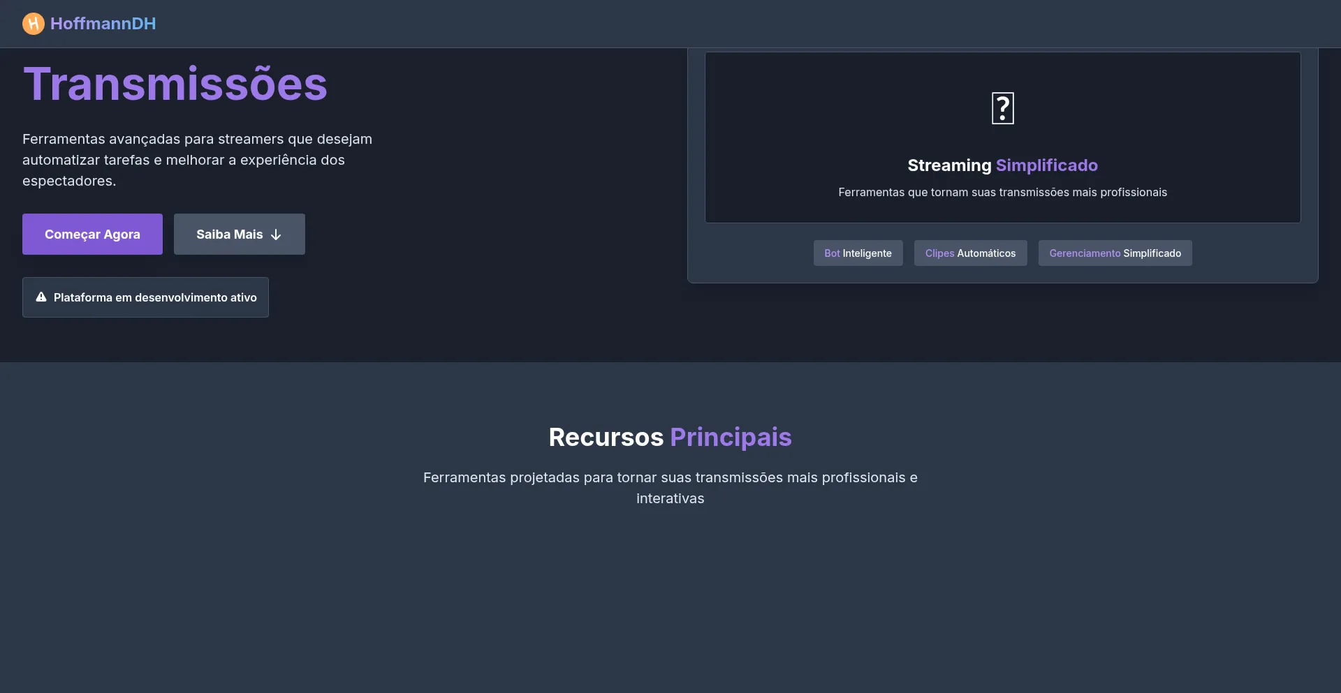 Website screenshot of Hoffmanndh.com
