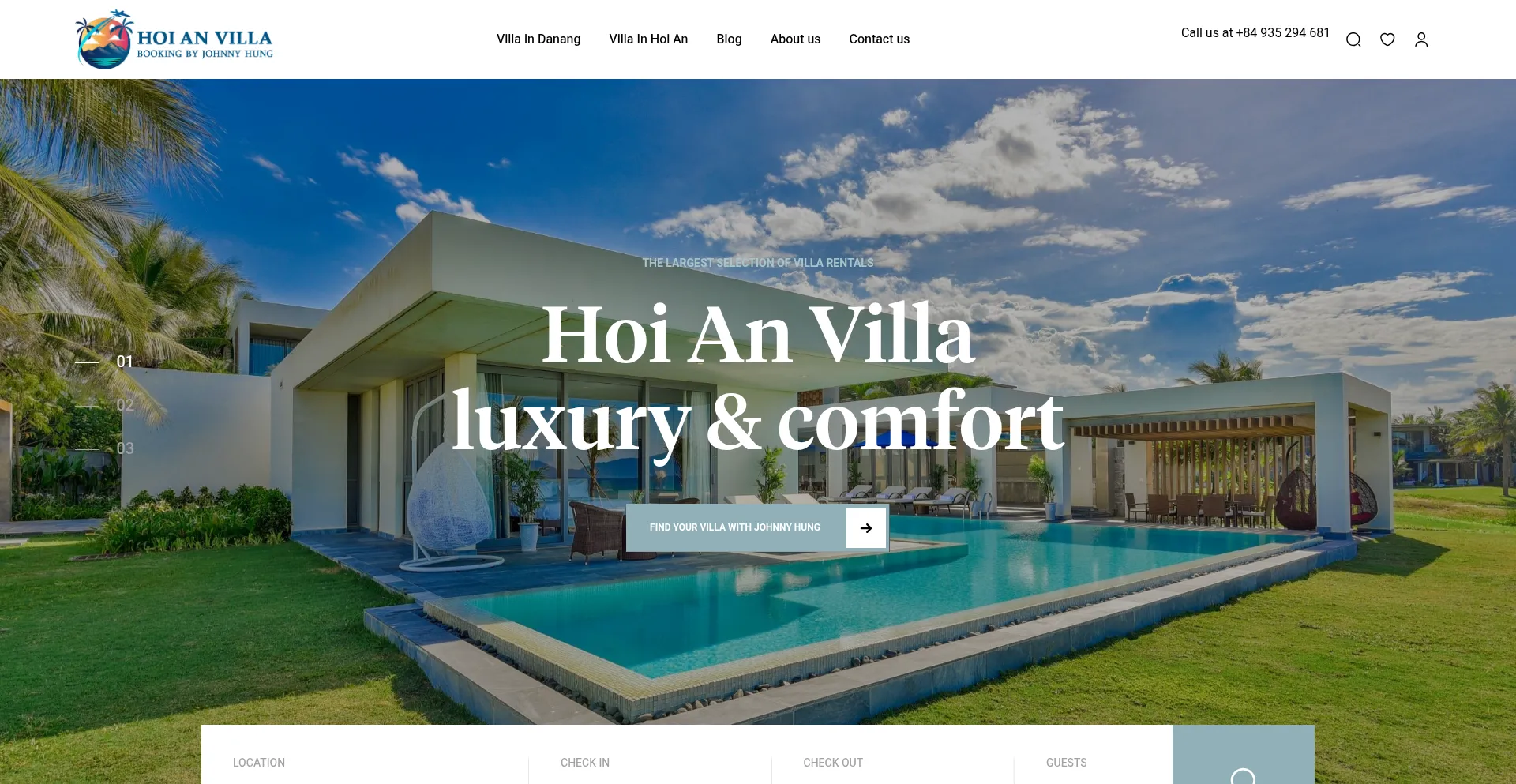 Website screenshot of Hoianbookingvilla.com