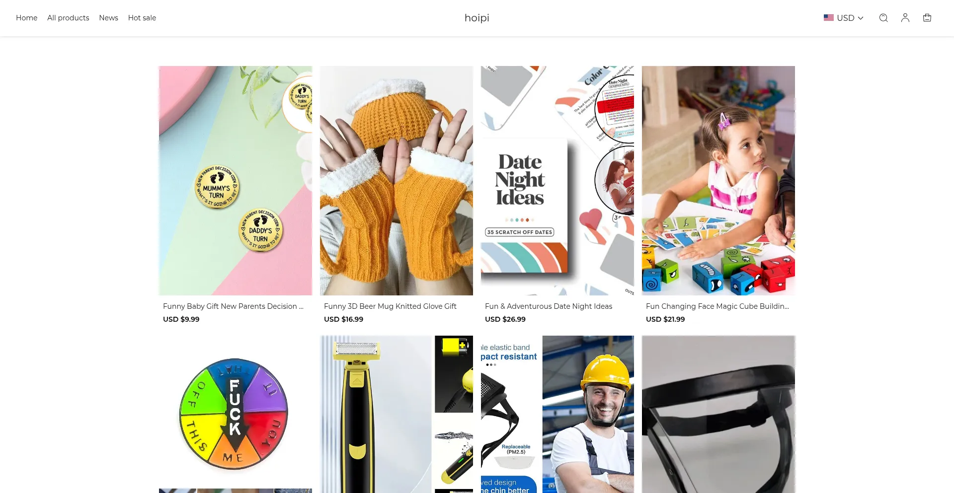 Website screenshot of Hoipi.com