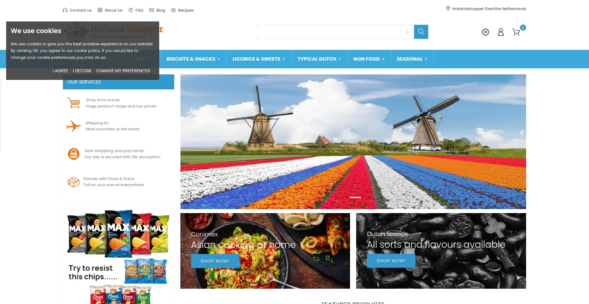 Website screenshot of Hollandshopper.nl
