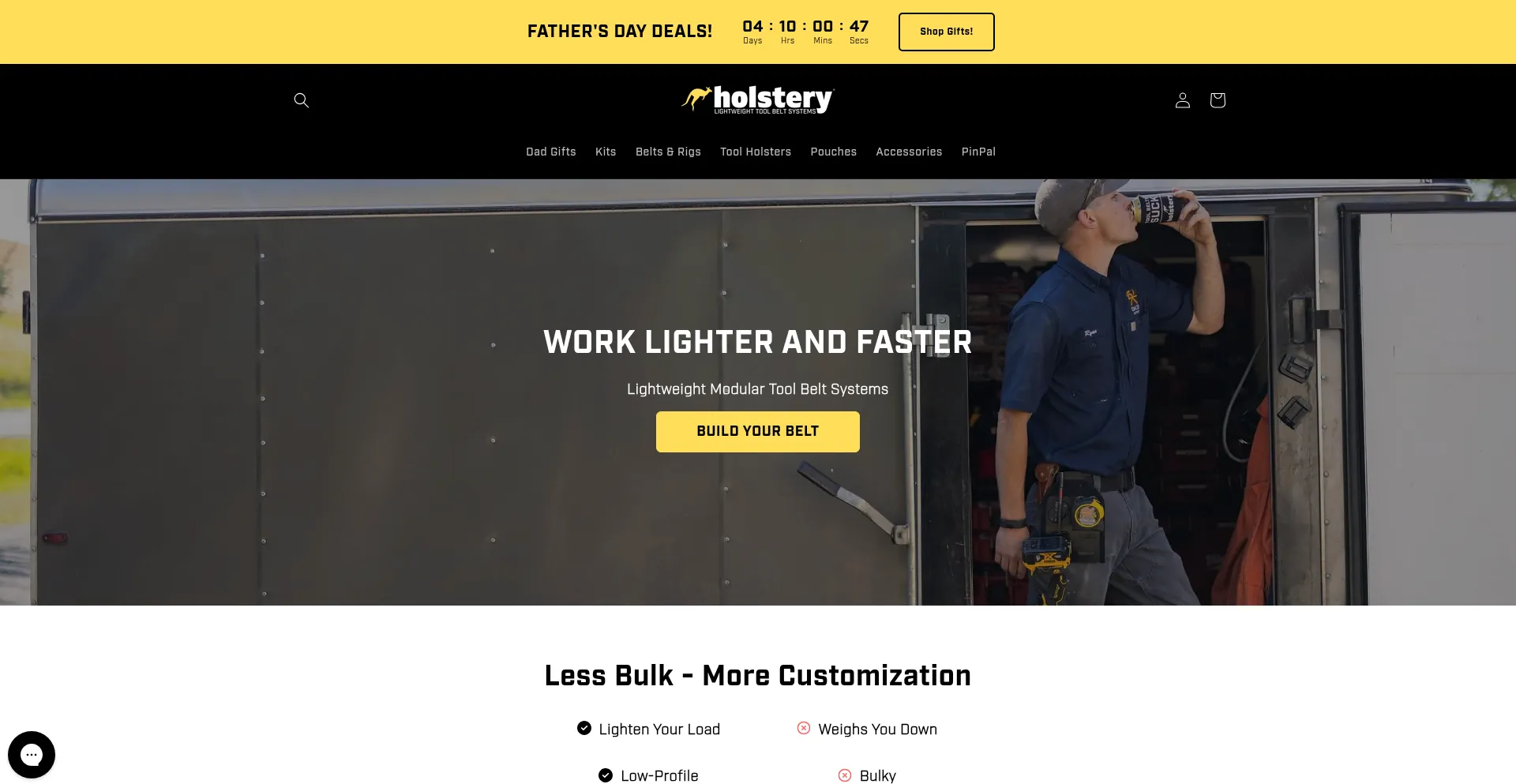 Website screenshot of Holstery.com