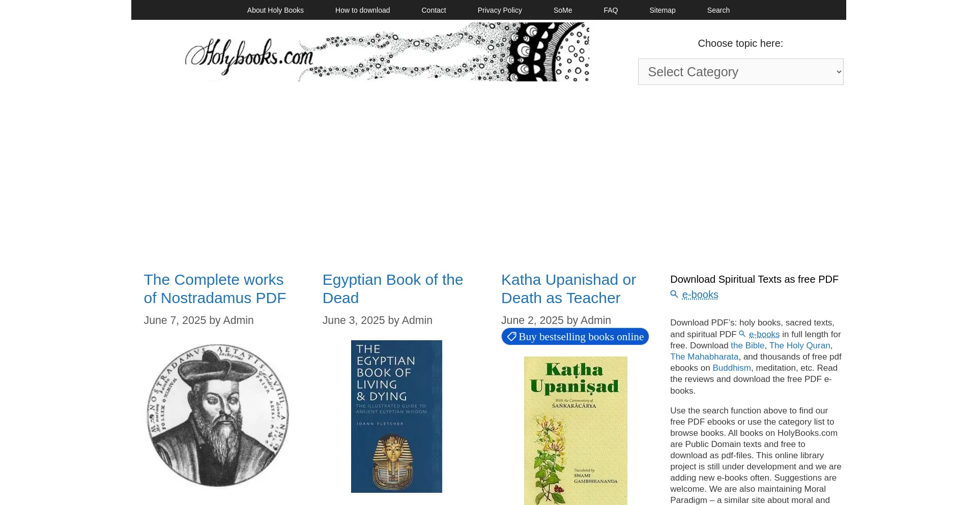 Website screenshot of Holybooks.com