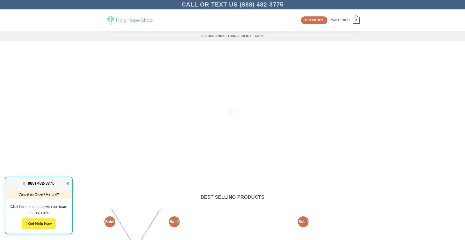 Website screenshot of Holyhopeshop.com