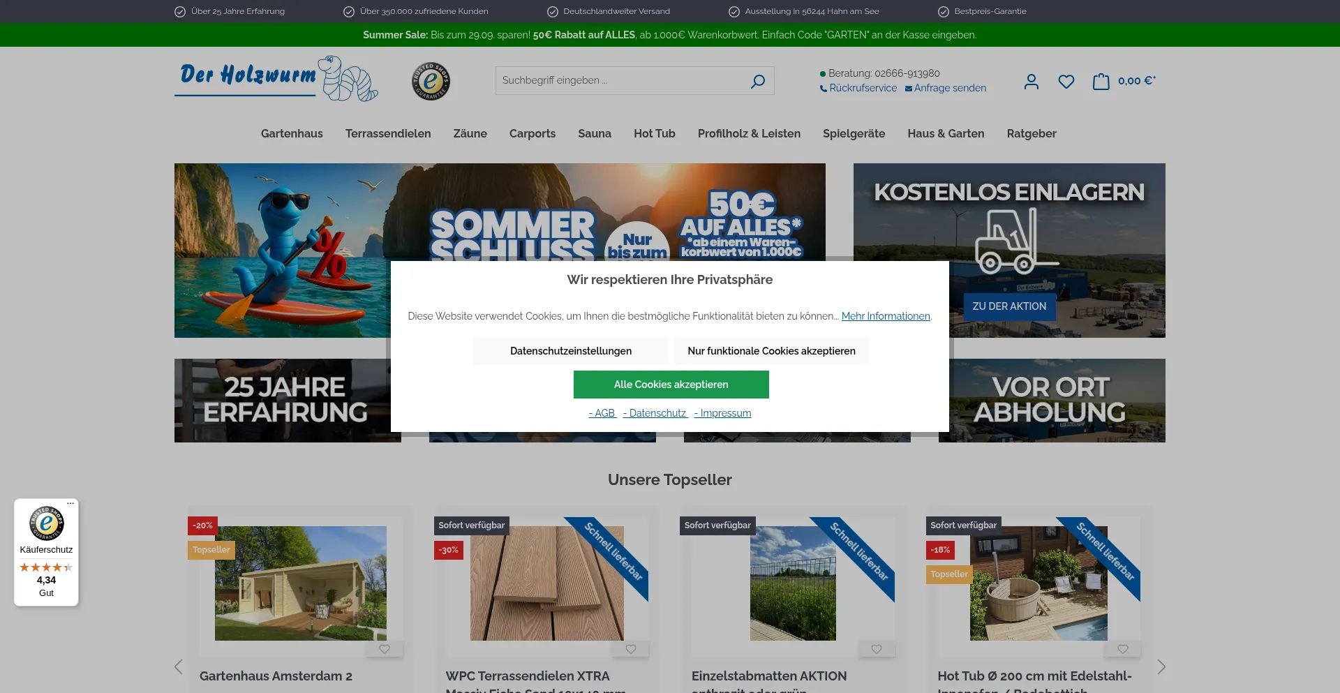 Holzwurm-obersayn.de Screenshot