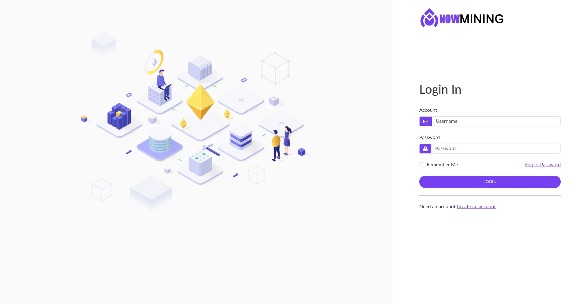 Website screenshot of Home.nowmining.biz