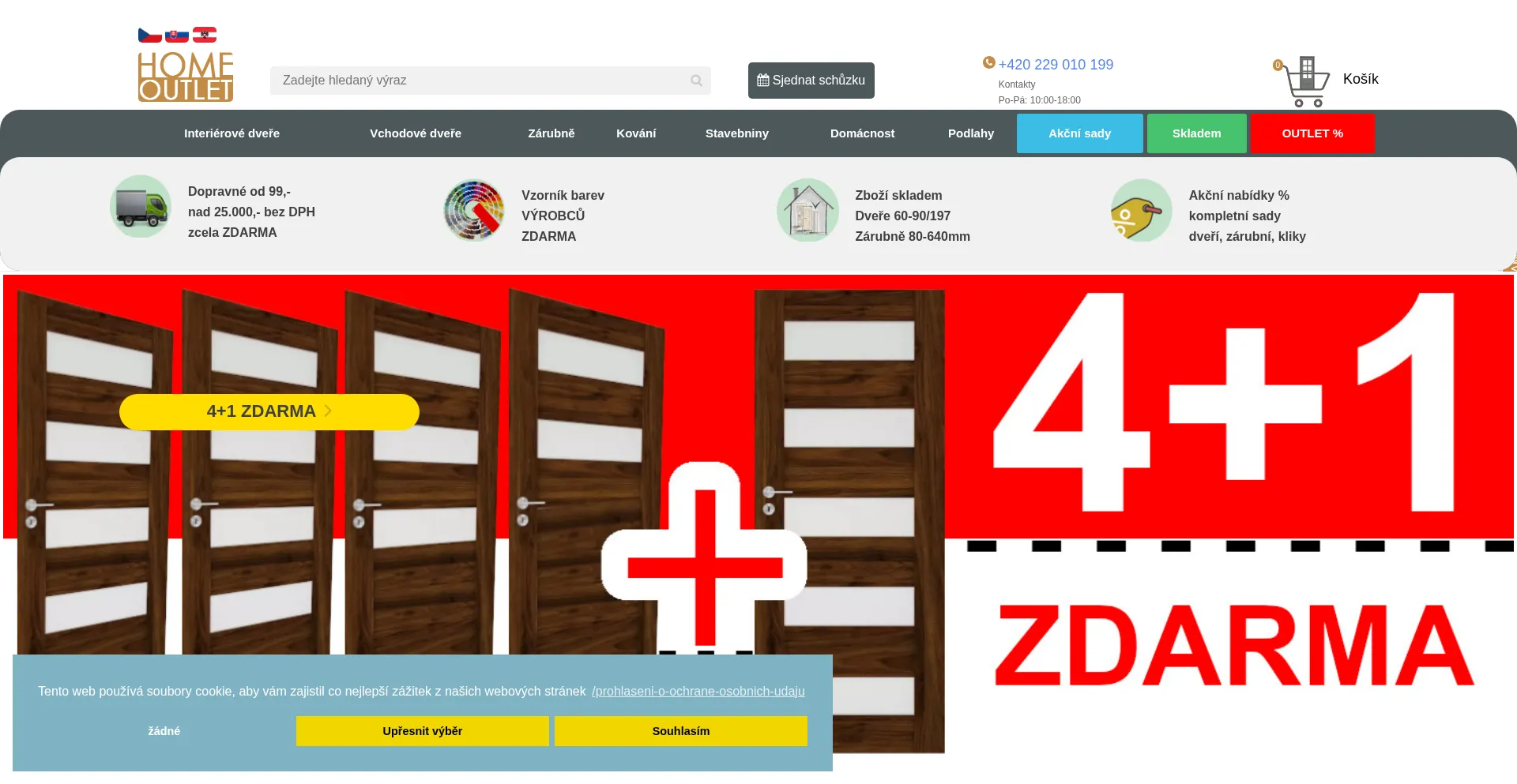 Website screenshot of Home-outlet.cz
