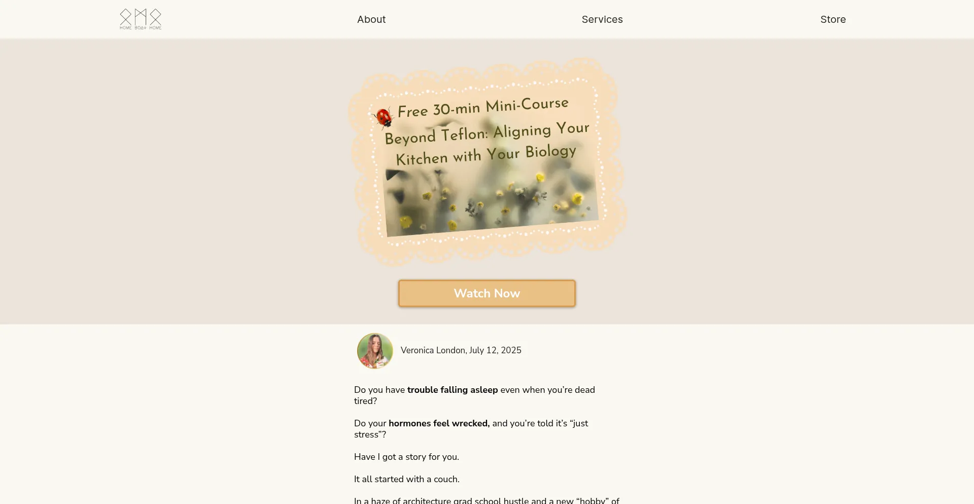 Website screenshot of Homebodyhome.net