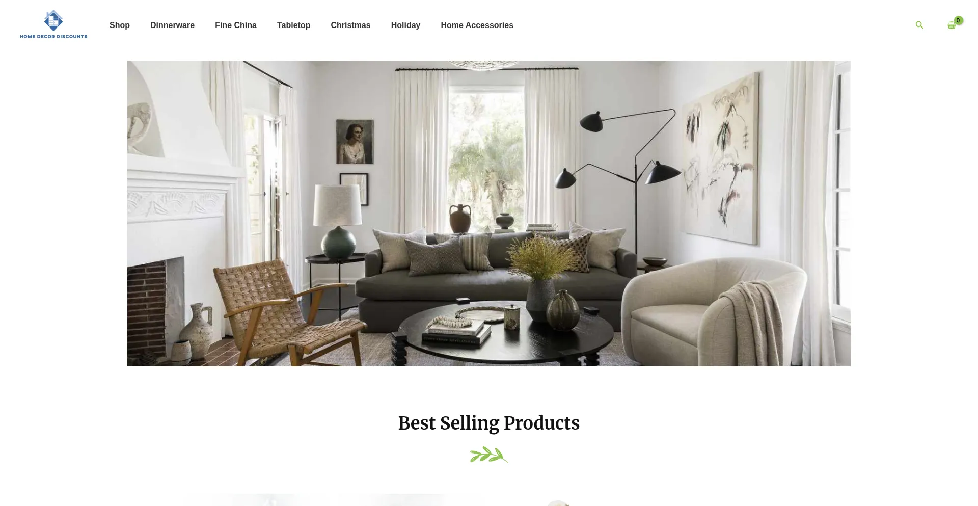 Website screenshot of Homedecordiscounts.com