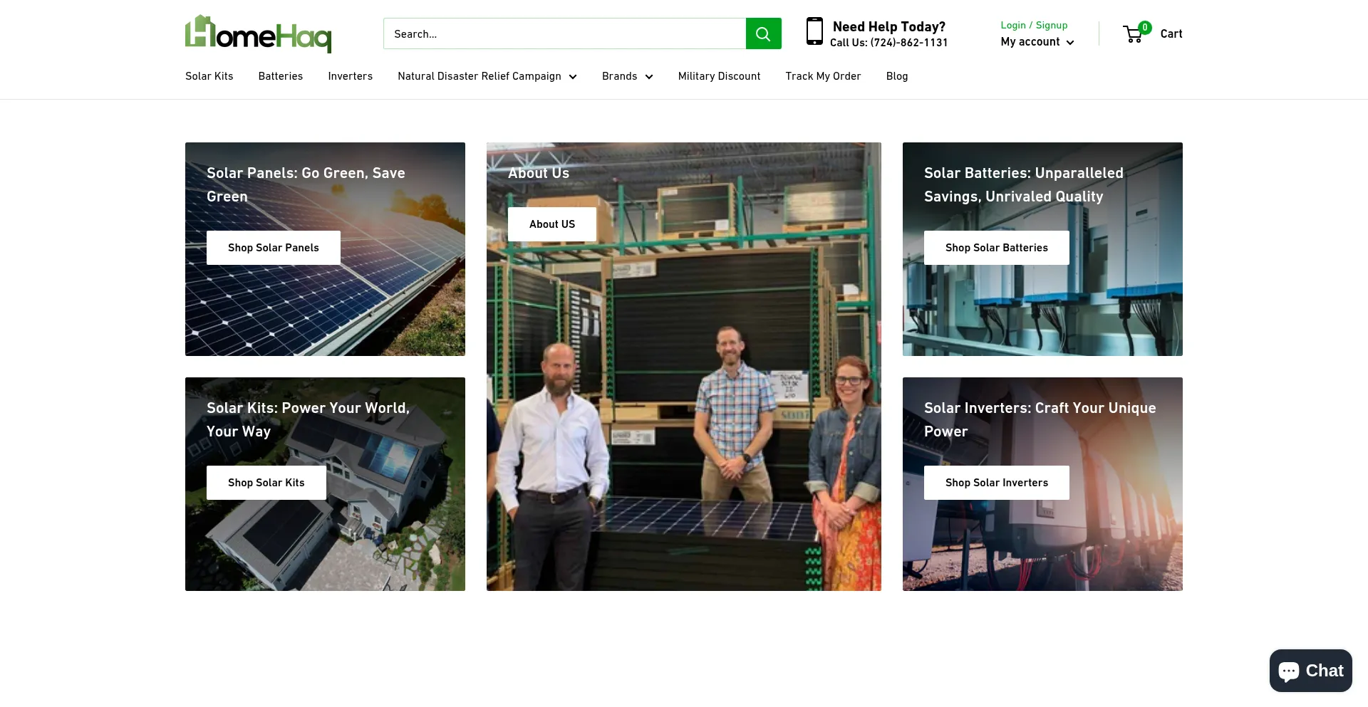 Website screenshot of Homehaq.com