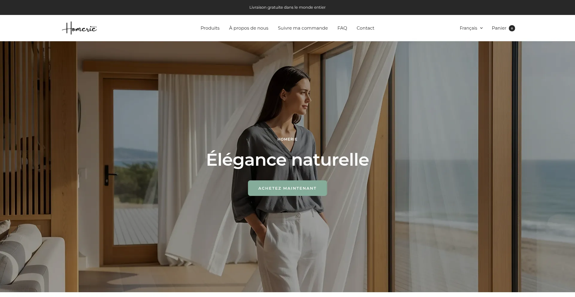 Website screenshot of Homerie.fr