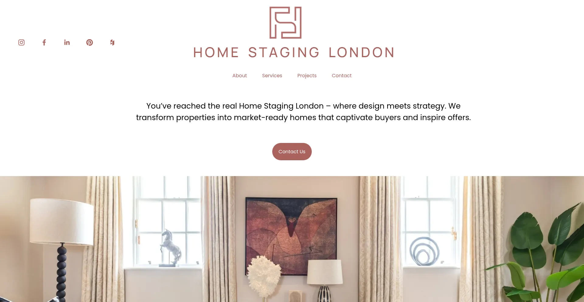 Website screenshot of Homestaginglondon.co.uk
