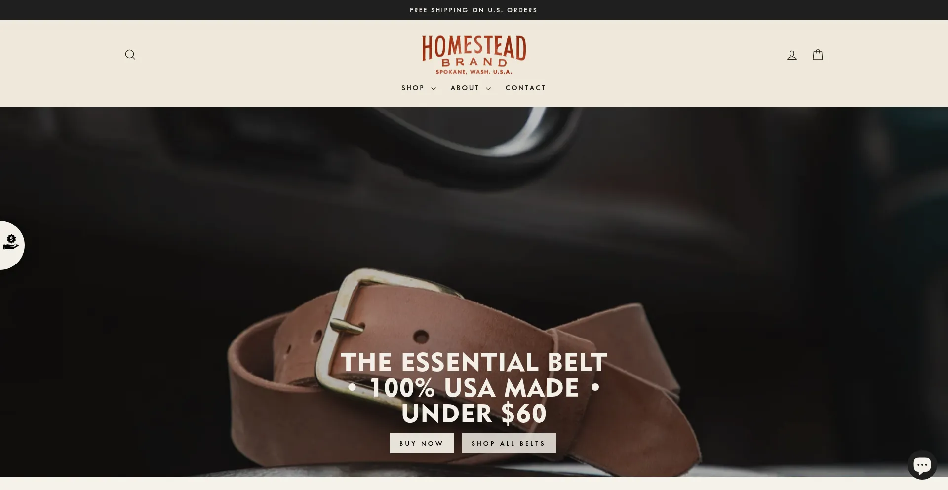 Website screenshot of Homesteadbrand.com
