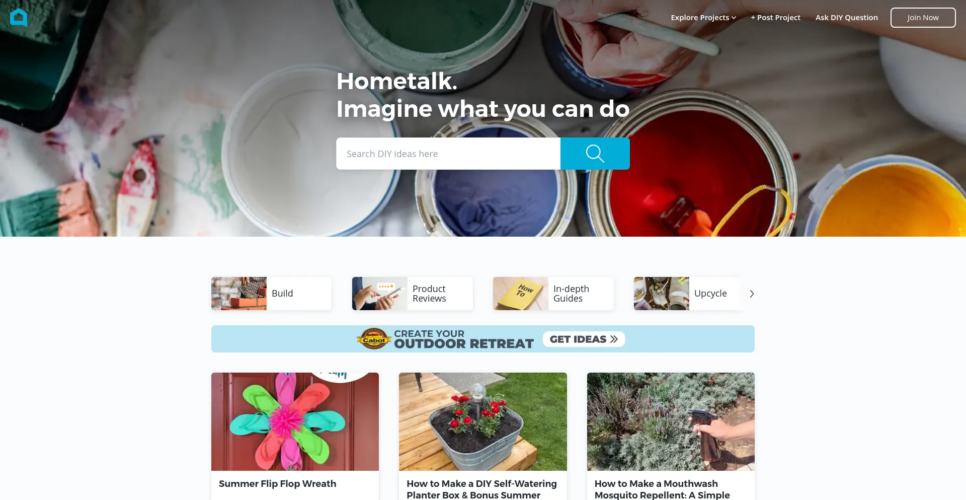Website screenshot of Hometalk.com