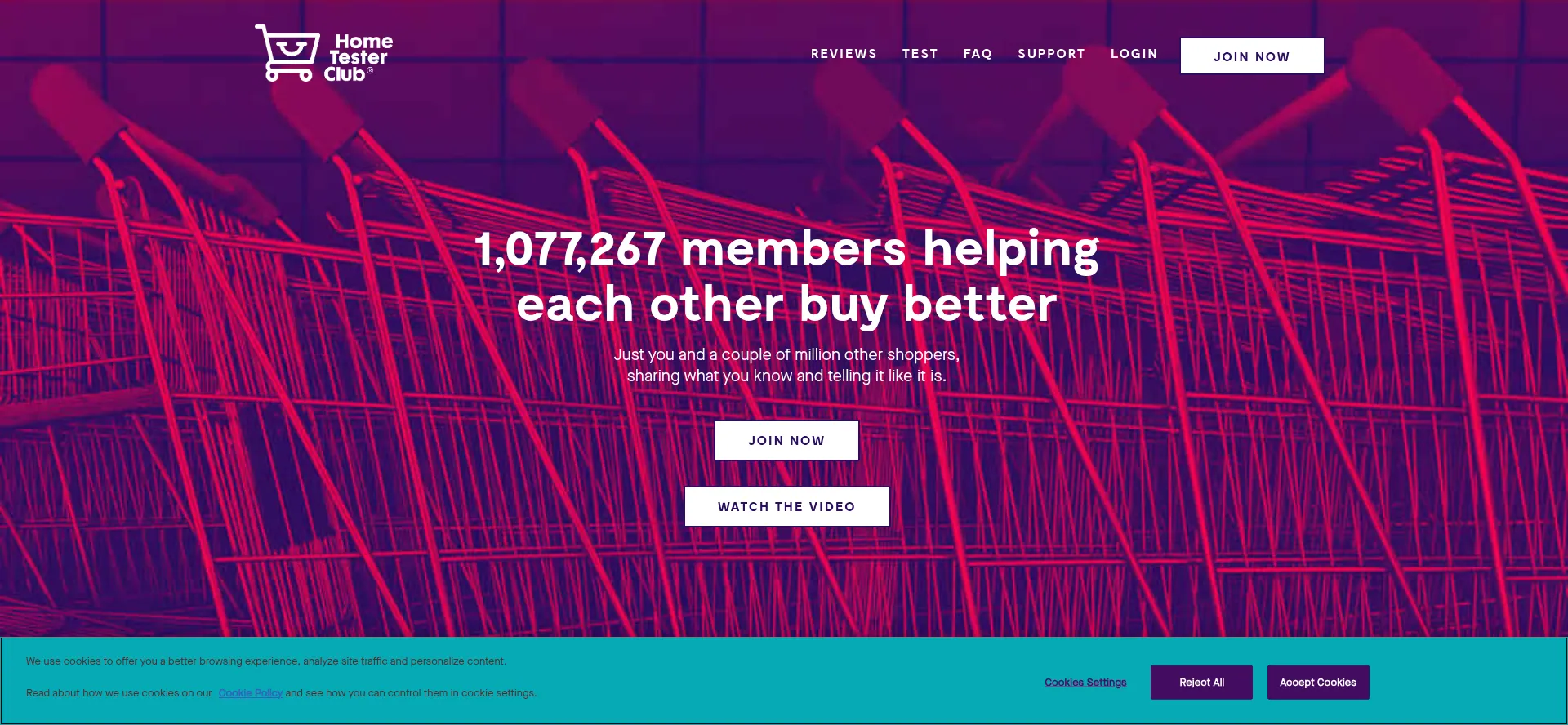 Website screenshot of Hometesterclub.com