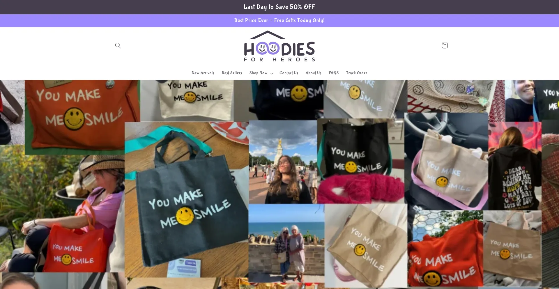 Hoodiesforheroes.shop Screenshot