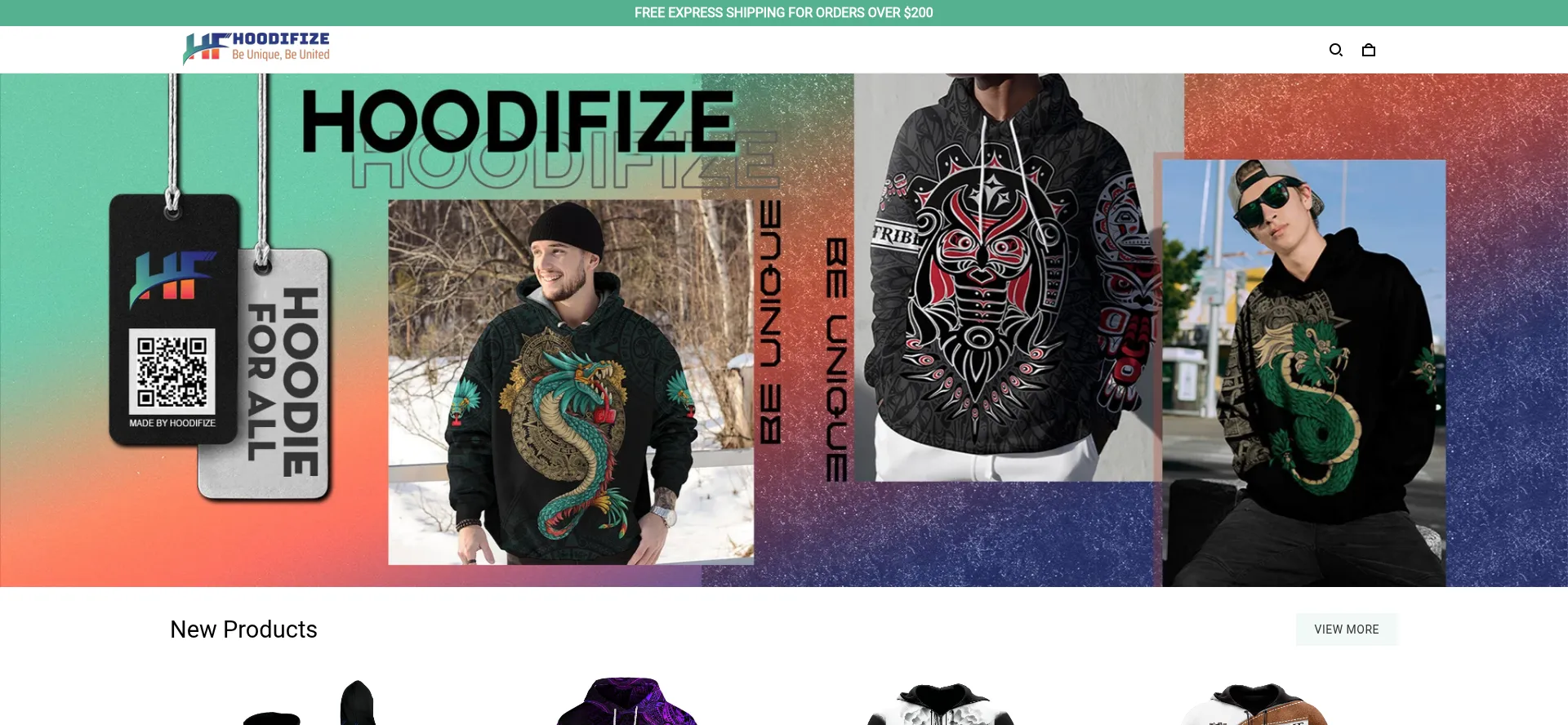 Website screenshot of Hoodifize.com