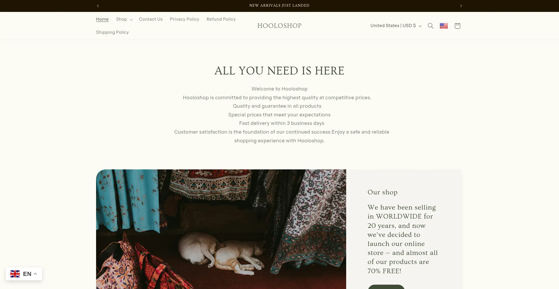 Hooloshop.com Screenshot