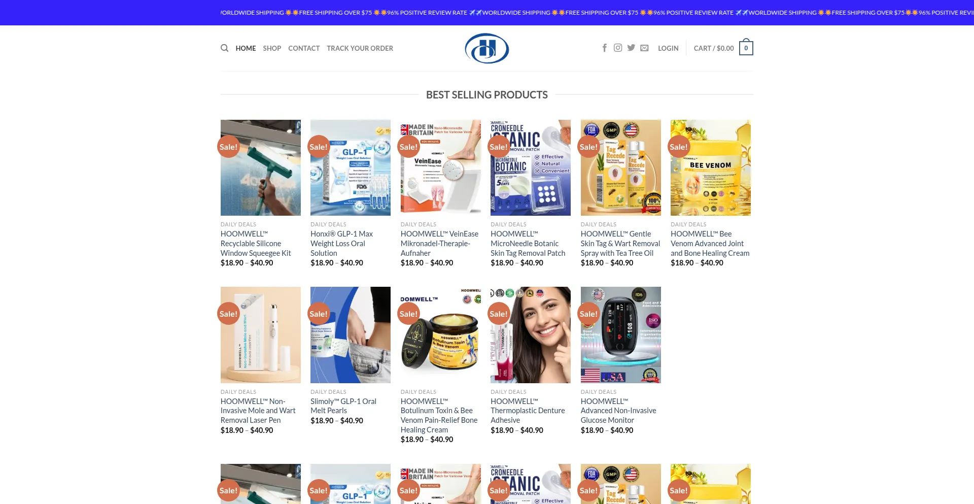 Website screenshot of Hoomwell.net