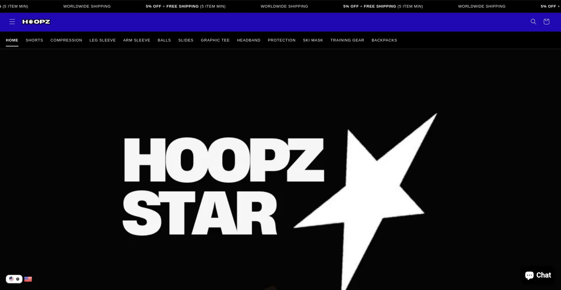 Website screenshot of Hoopzn.com