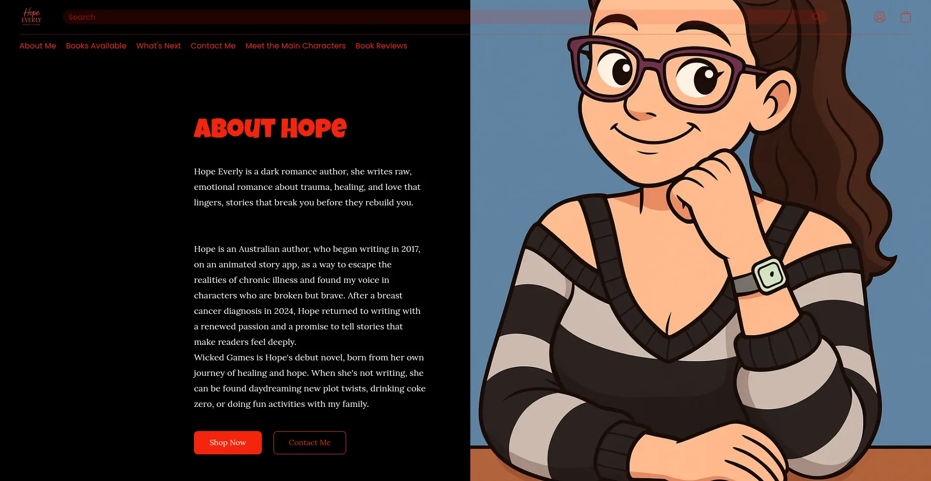 Website screenshot of Hopeeverly.company.site