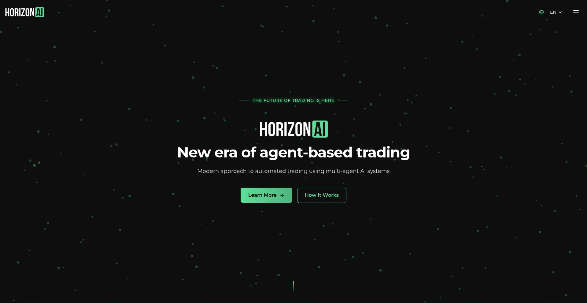 Website screenshot of Horizonai.info