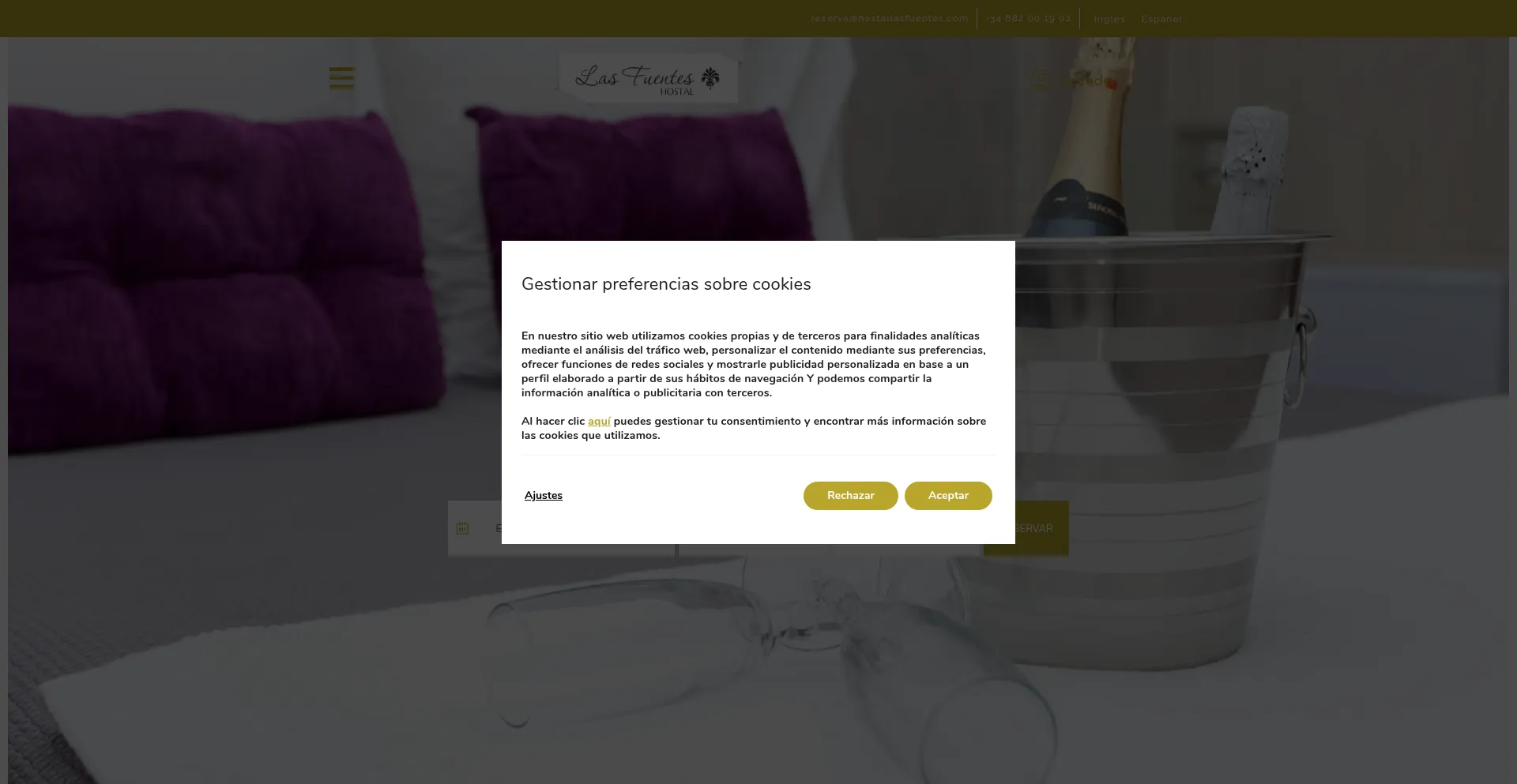 Website screenshot of Hostallasfuentes.com