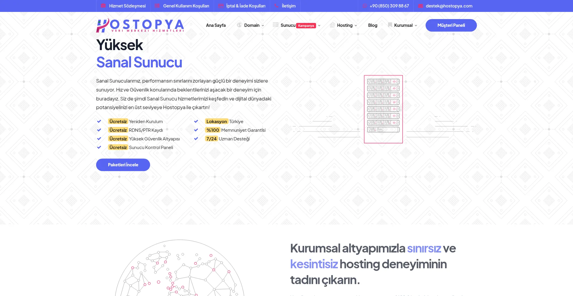 Website screenshot of Hostopya.com