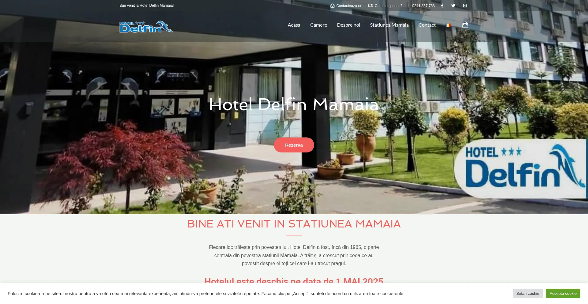 Website screenshot of Hoteldelfinmamaia.ro
