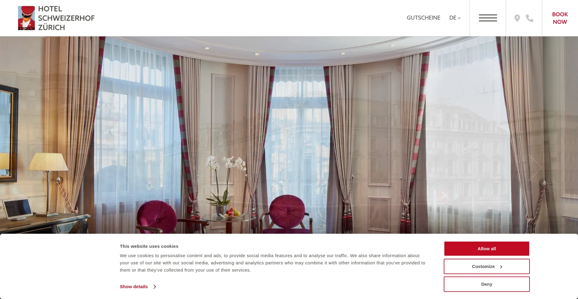 Website screenshot of Hotelschweizerhof.com