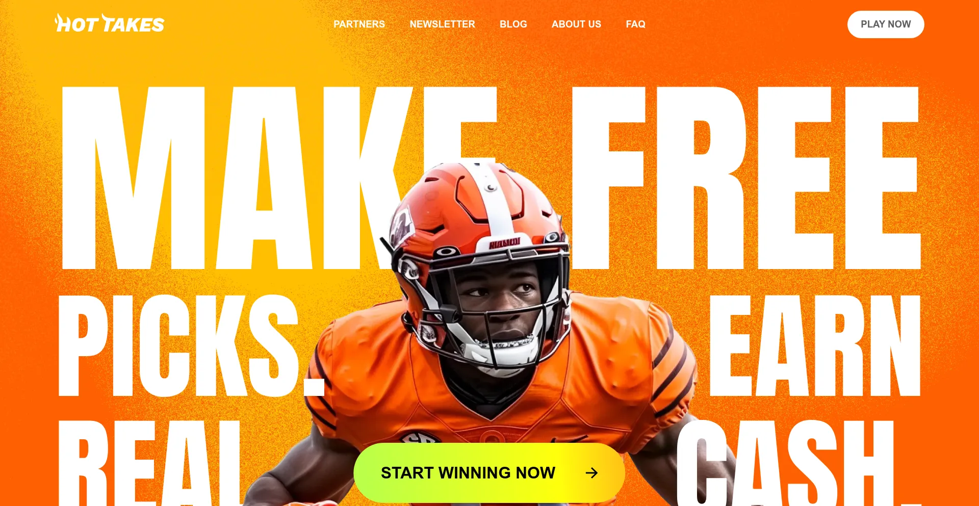 Website screenshot of Hottakes.com