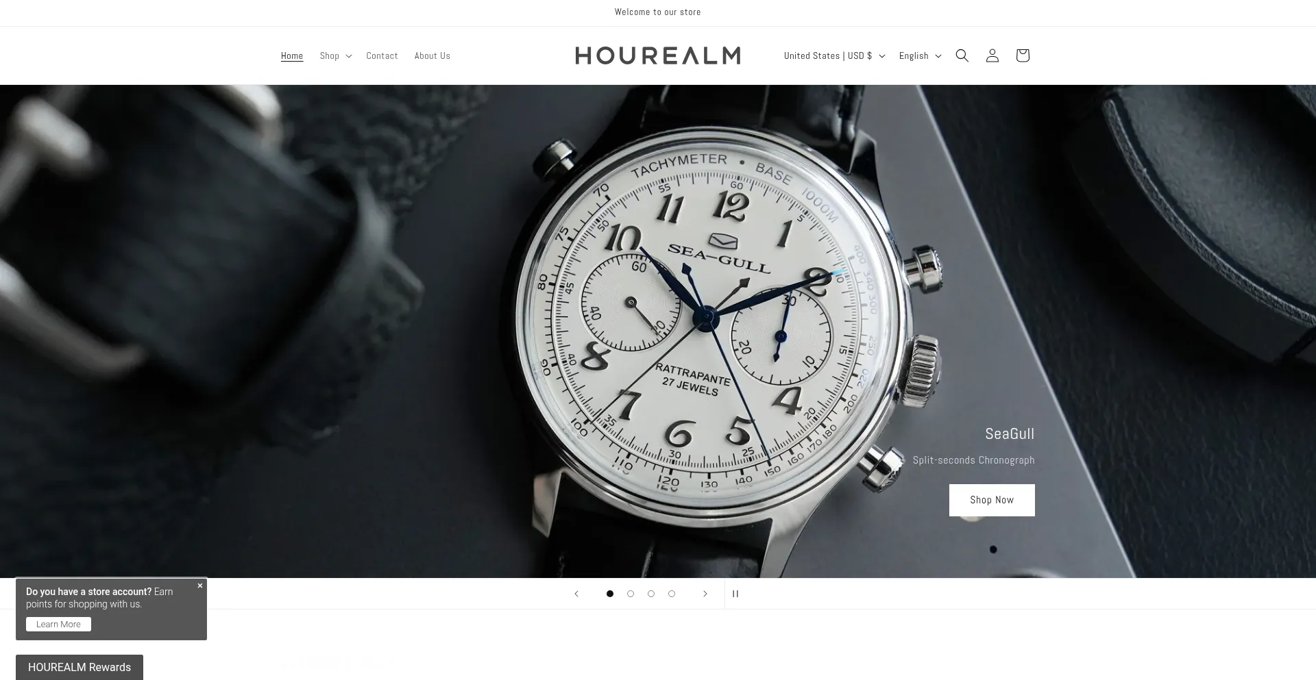 Website screenshot of Hourealm.com