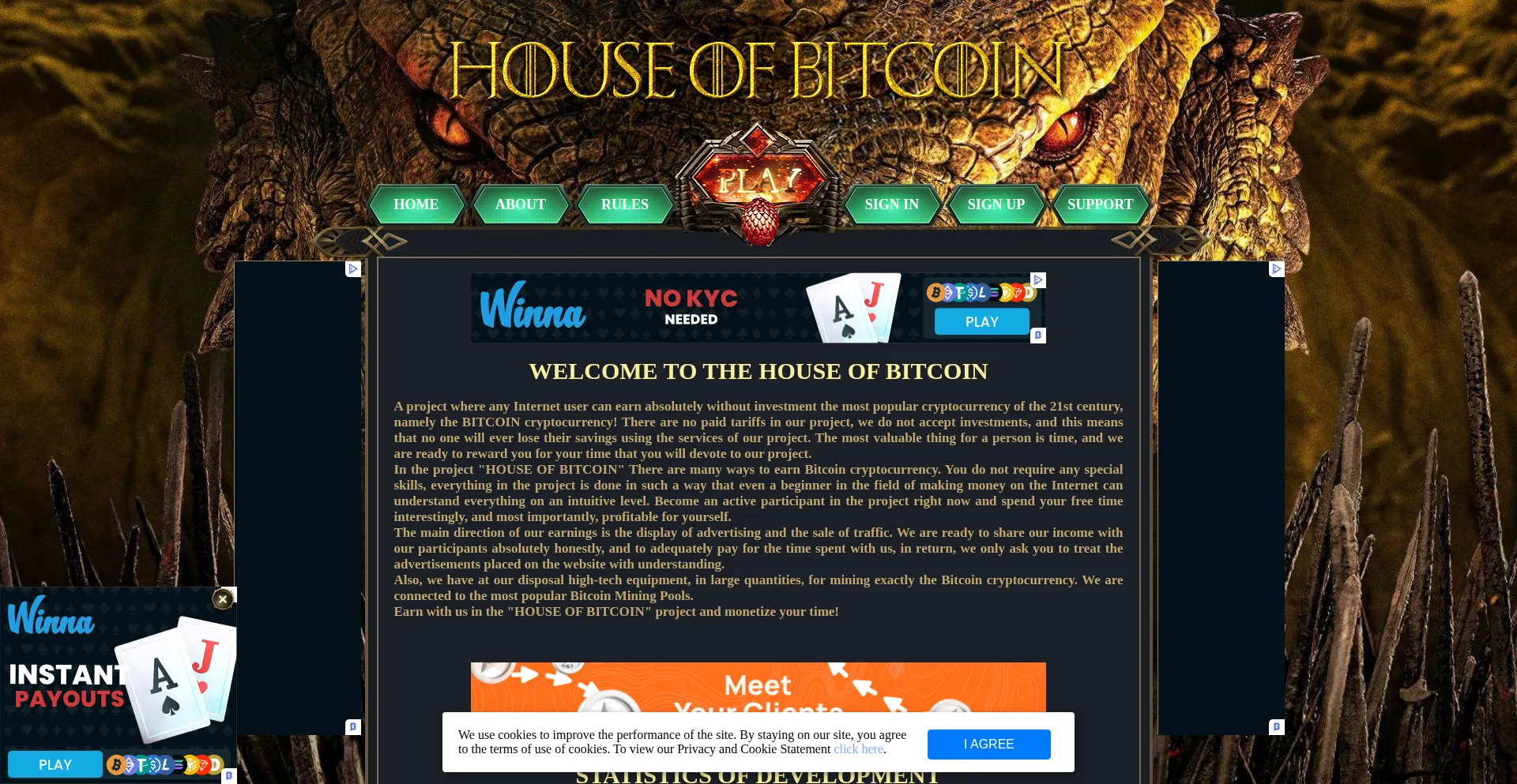 Website screenshot of House-of-btc.com