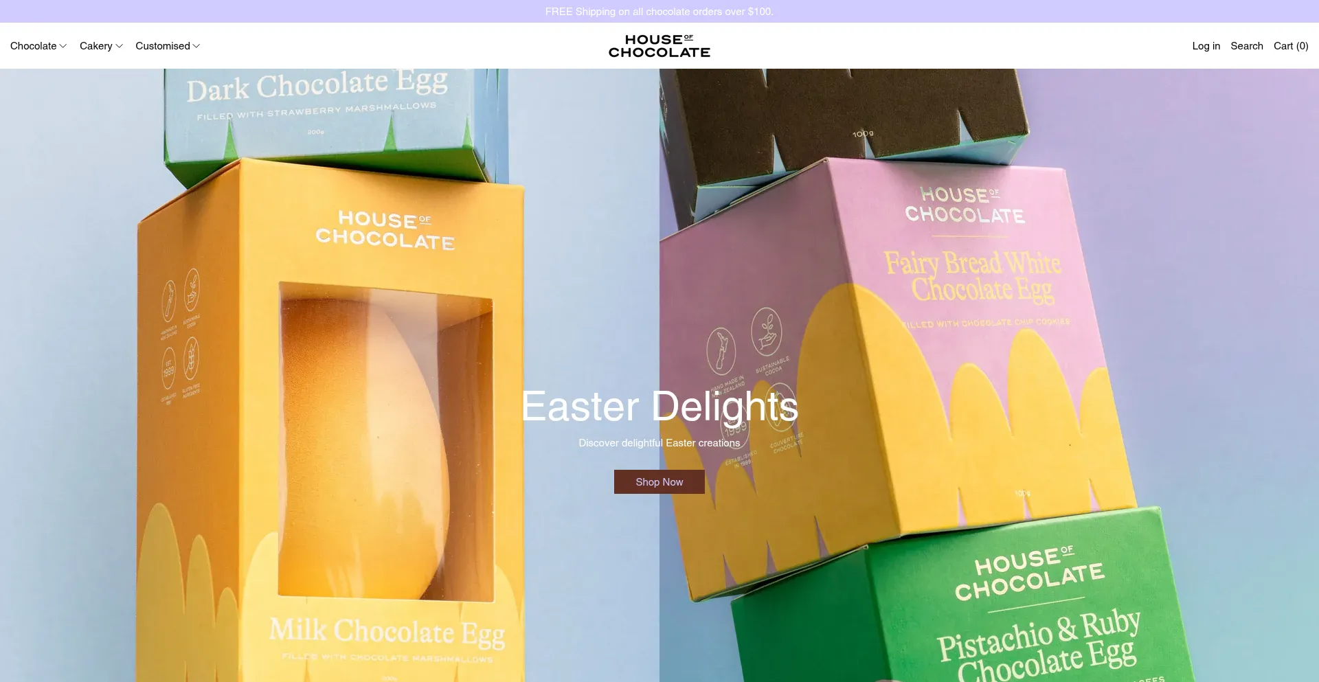 Website screenshot of Houseofchocolate.co.nz