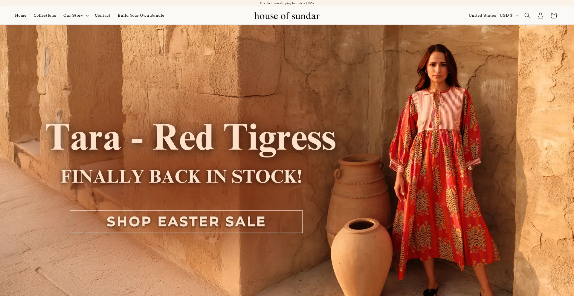 Website screenshot of Houseofsundar.com