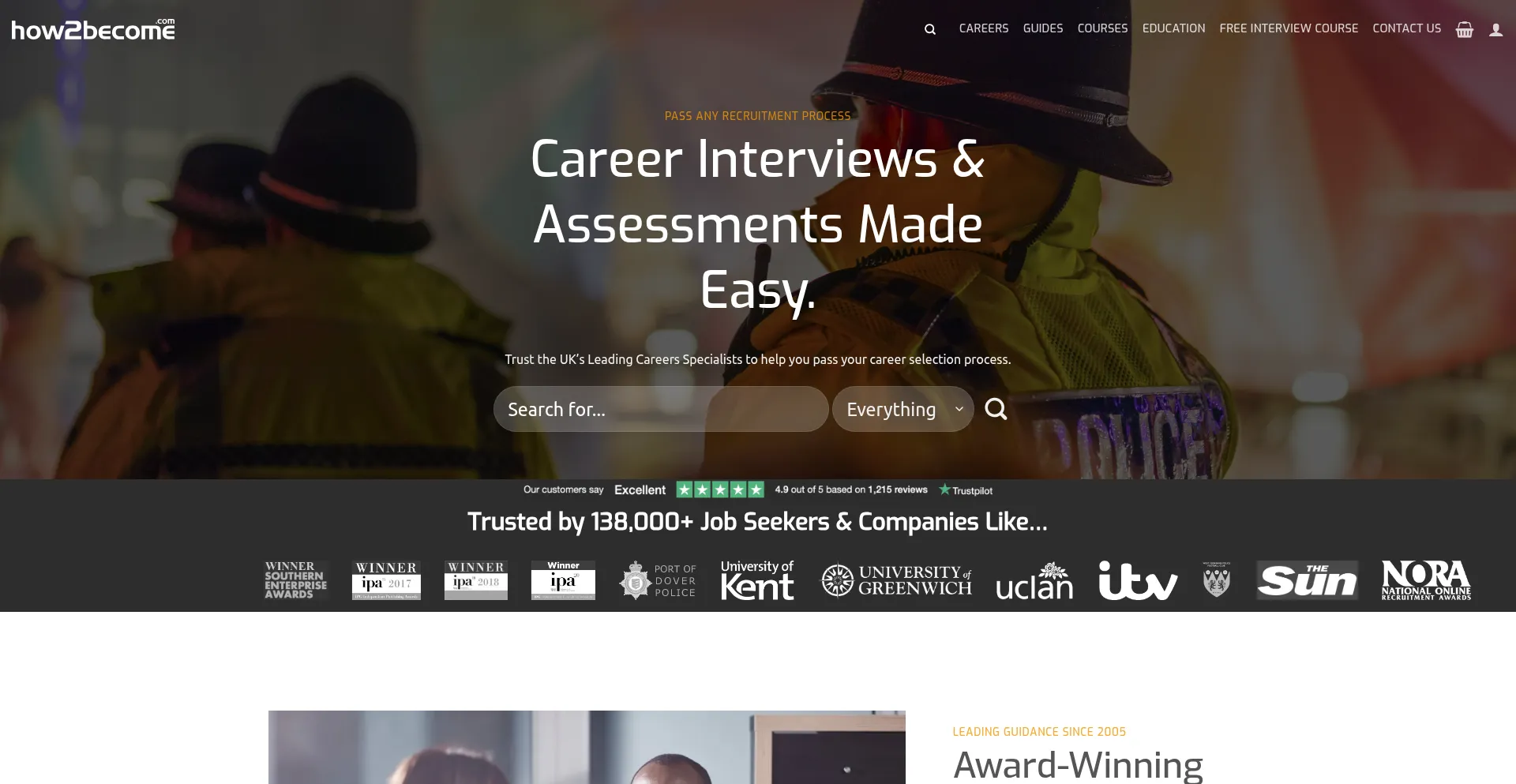 Website screenshot of How2become.com