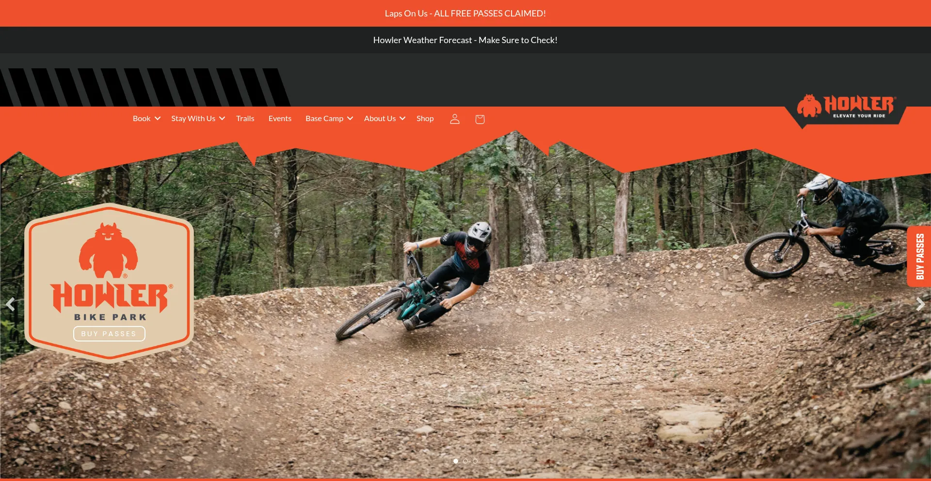 Howlerbikepark.com Screenshot