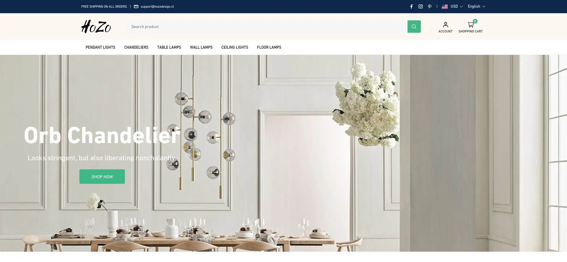 Website screenshot of Hozodesign.nl