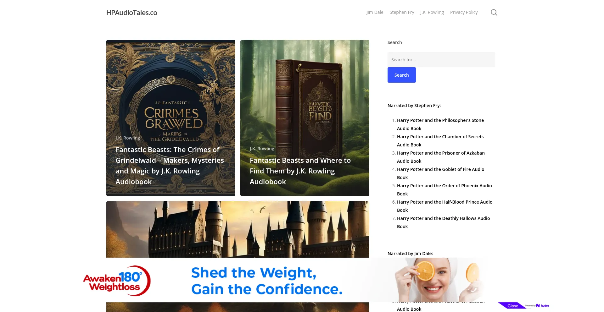 Website screenshot of Hpaudiotales.co