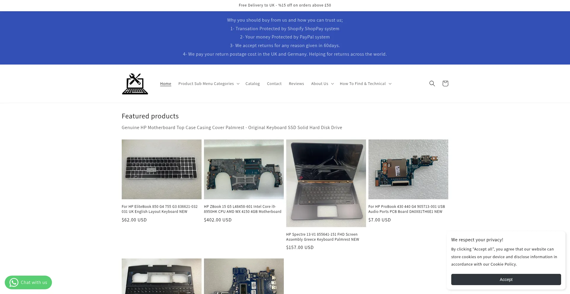 Website screenshot of Hppart.uk