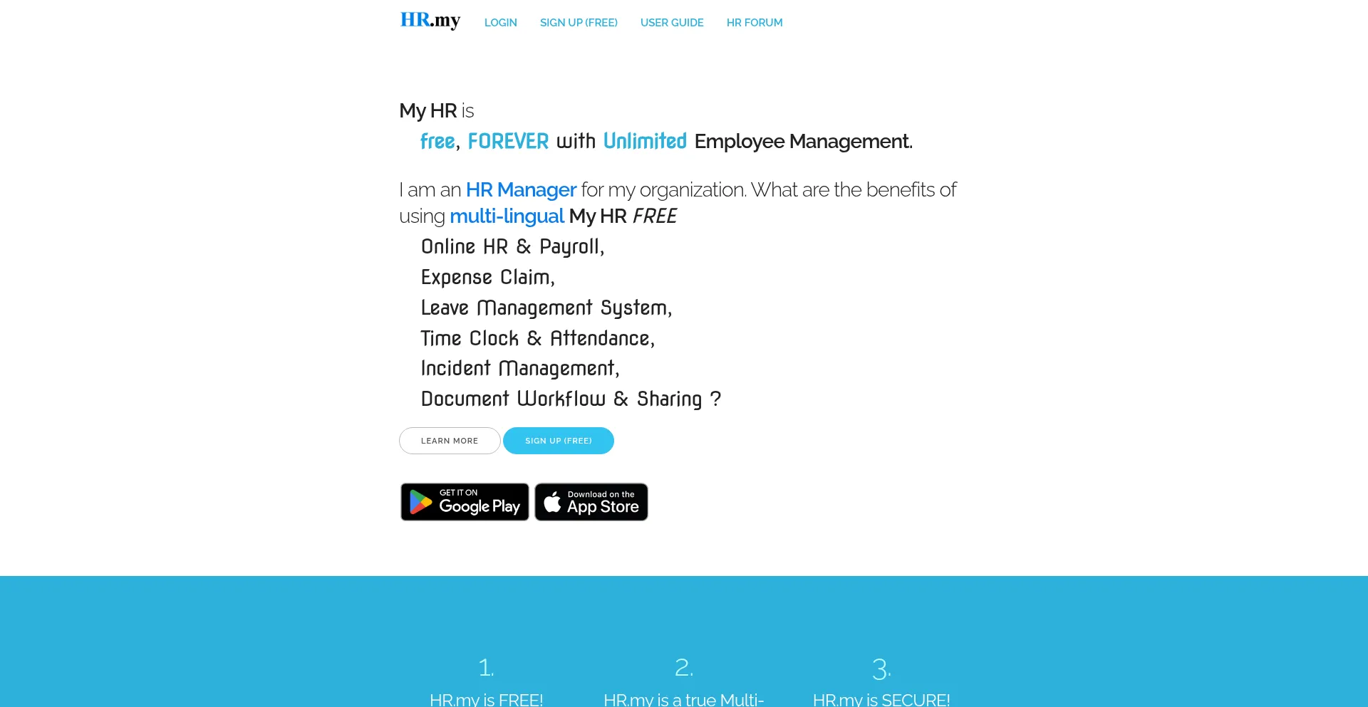 Website screenshot of Hr.my