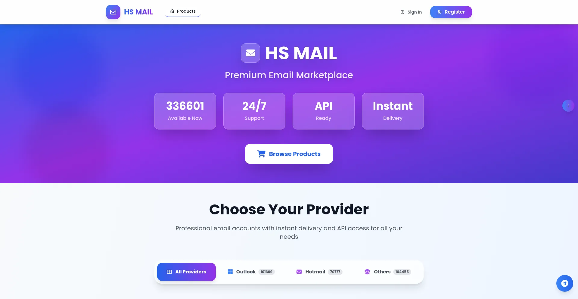 Hsmail.shop Screenshot