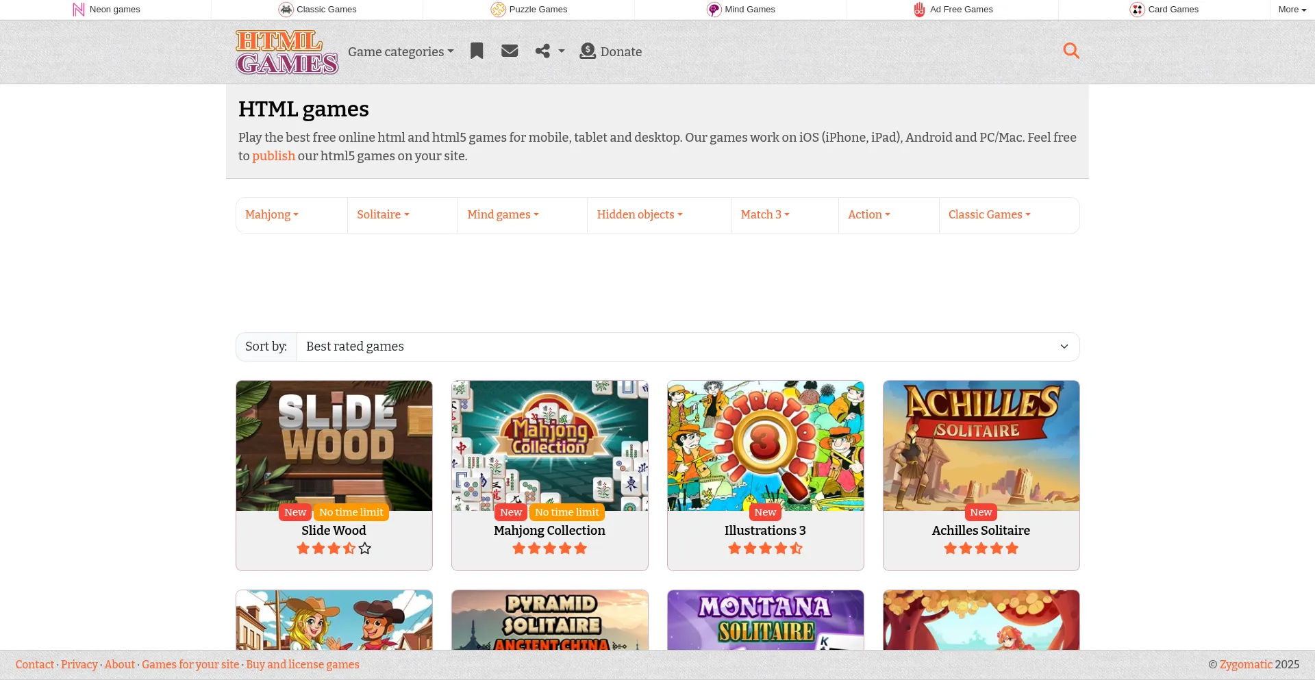 Htmlgames.com Screenshot