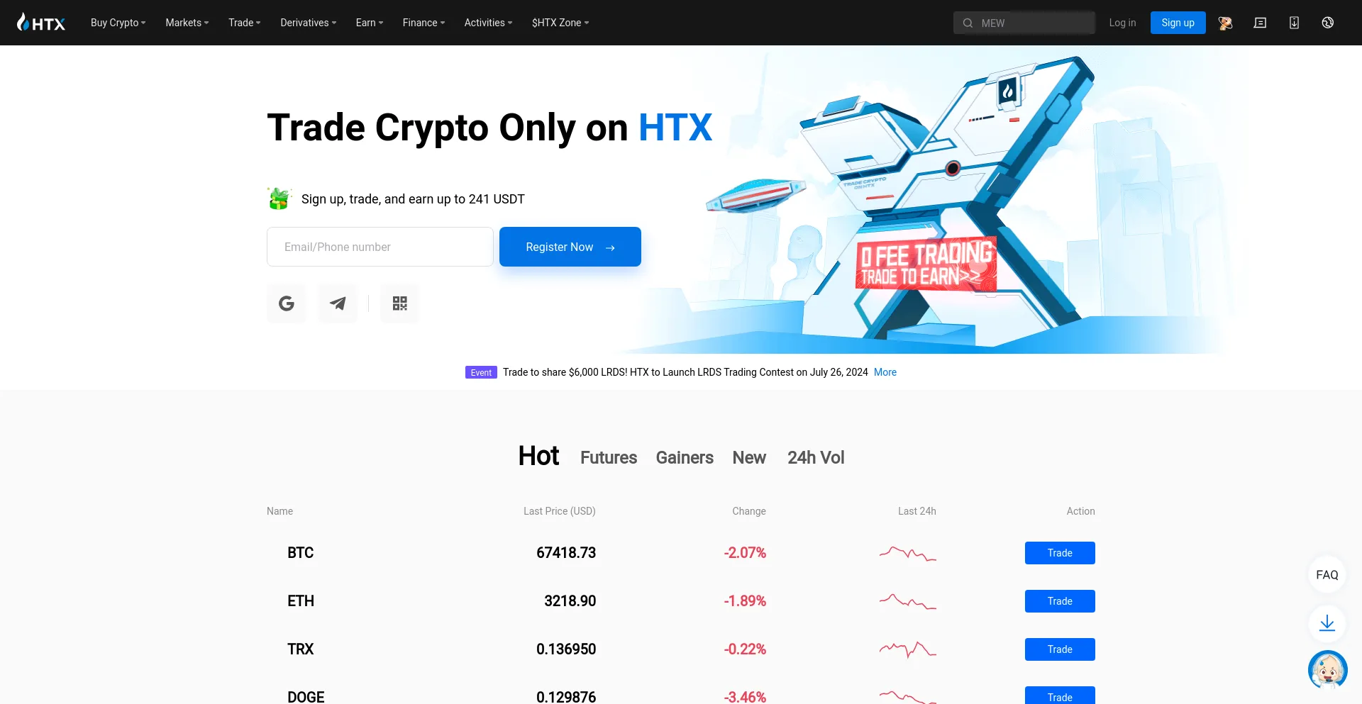Website screenshot of Htx.com