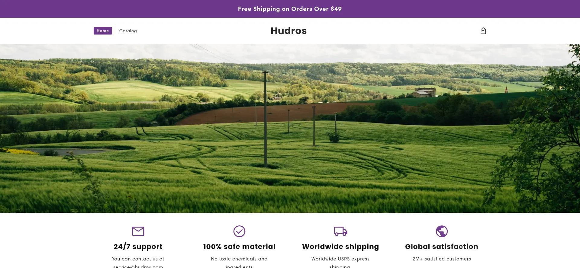 Website screenshot of Hudros.com